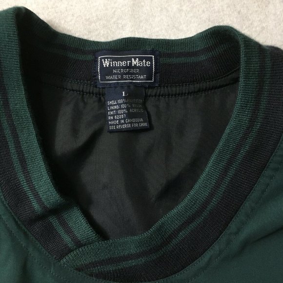 #7 Winner Mate golf Pullover Jacket Long Sleeve windbreaker Large sail green - Picture 6 of 7